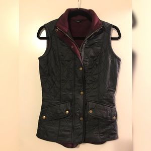 Barbour quilted black vest